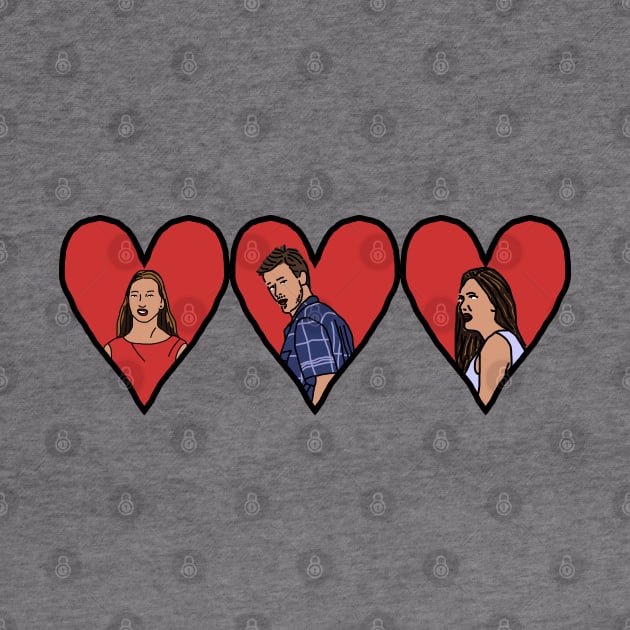 Distracted Boyfriend Meme Valentine Hearts on Valentines Day by ellenhenryart